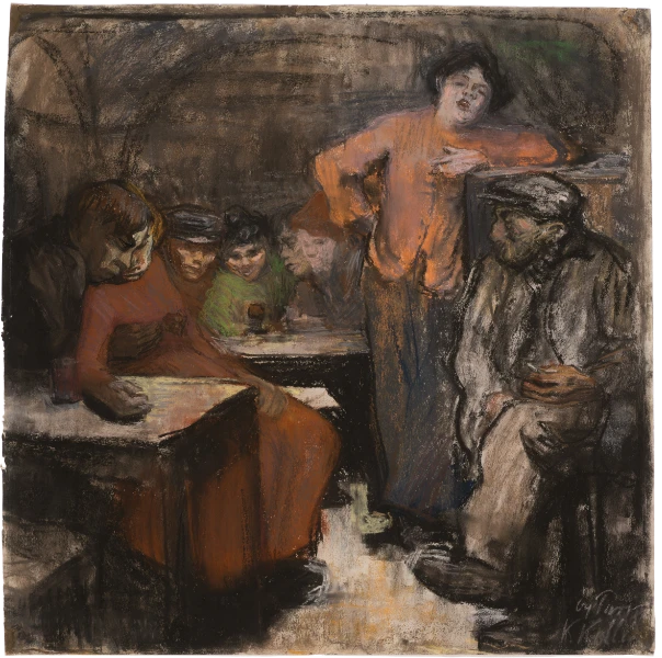 Käthe Kollwitz, Pariser Kellerlokal, 1904