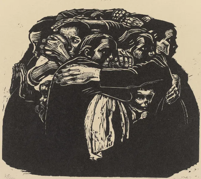 Käthe Kollwitz, Die Mütter, Blatt 6 der Folge Krieg, 1921/22